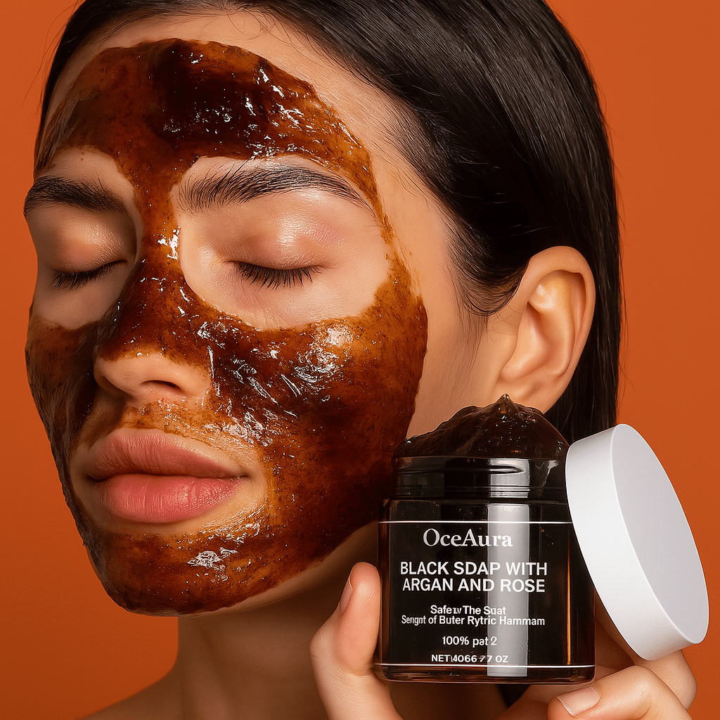 Arganza – Savon Noir sur un visage
