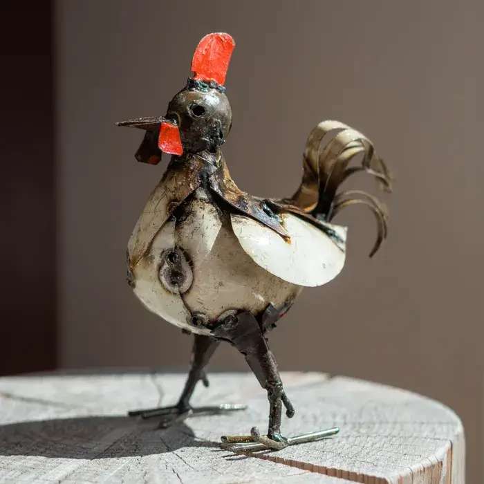 Coq - Sculpture animaux en métal recyclé - 1