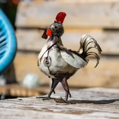 Coq - Sculpture animaux en métal recyclé - 1