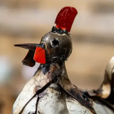 Coq - Sculpture animaux en métal recyclé - 4