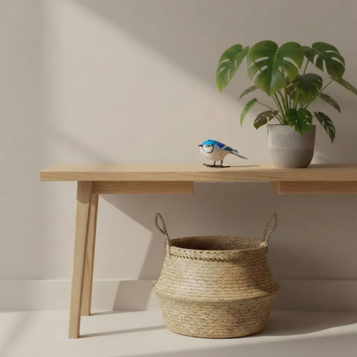 Geai bleu - 12 × 5 × 8 cm - Sculpture en métal recyclé & récup - oiseau -interieur