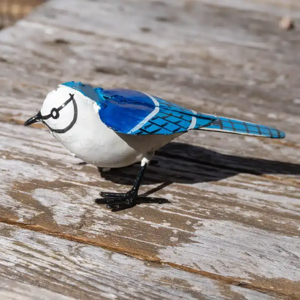Geai bleu - Sculpture en métal recyclé & récup - oiseau - 1