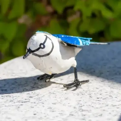 Geai bleu - Sculpture en métal recyclé & récup - oiseau - 2