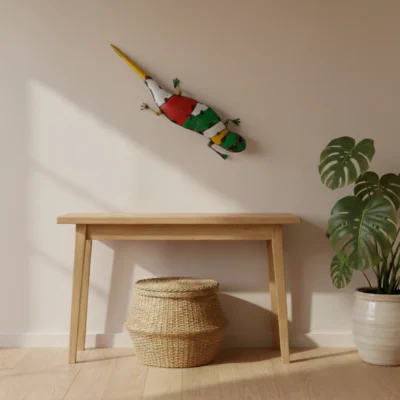 Gecko - Sculpture murale en métal recyclé animaux