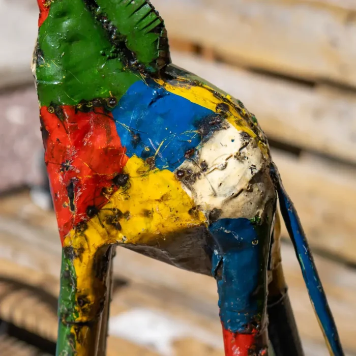 Girafe Coloré - Sculpture animaux en métal recyclé - 2