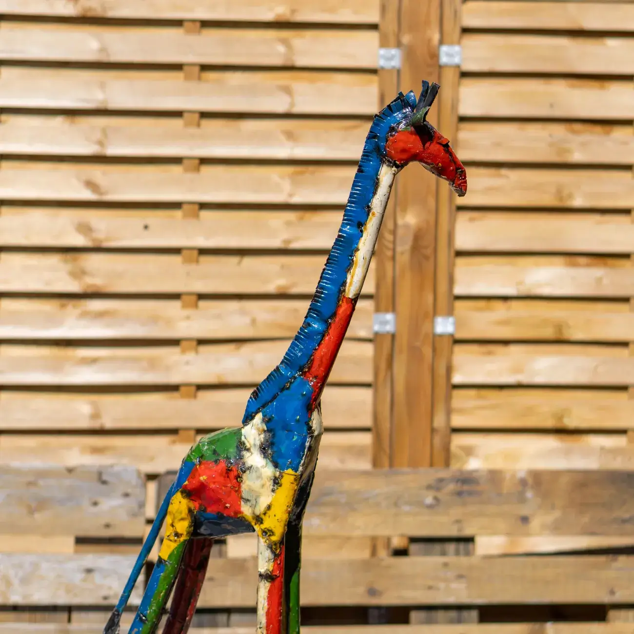 Girafe Coloré - Sculpture animaux en métal recyclé - 3