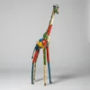 Girafe – sculpture animaux en métal recyclé – statue jardin - Fond Blanc