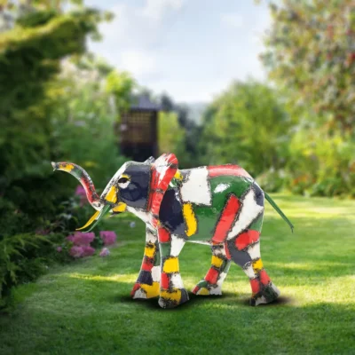 Grande sculpture éléphant en métal de récupération - 2