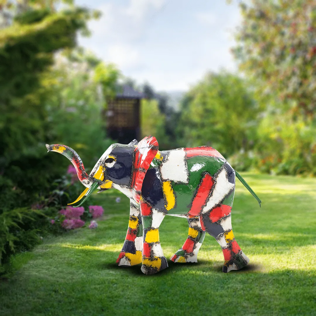 Grande sculpture éléphant en métal de récupération - 2