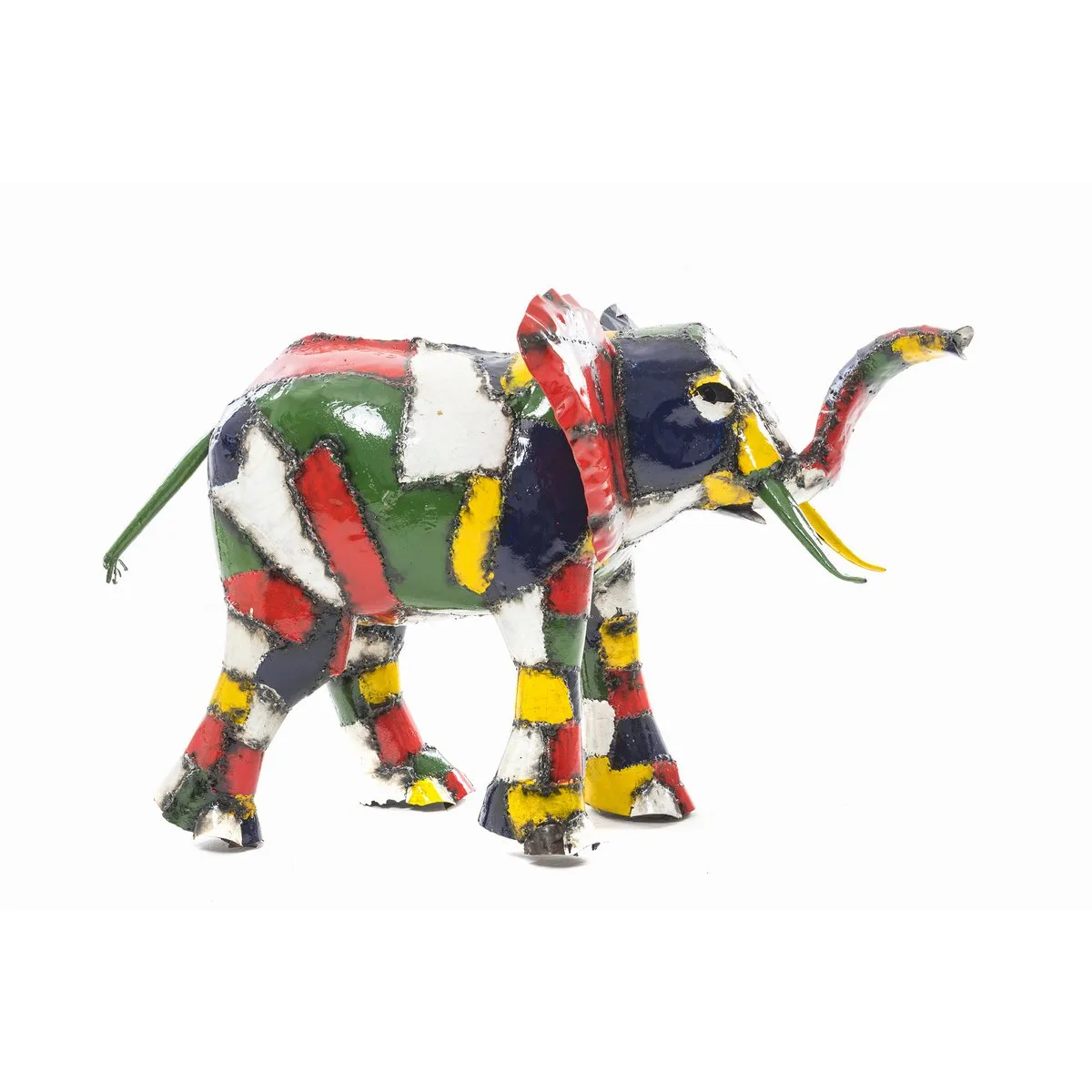 Grande sculpture éléphant en métal de récupération