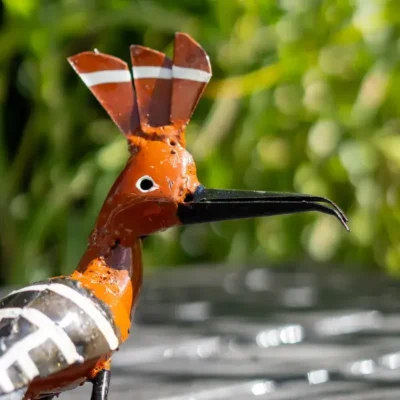 Huppe - Sculpture oiseau métal recyclé pour jardin - 2
