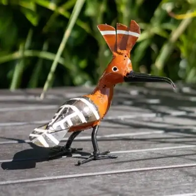 Huppe - Sculpture oiseau métal recyclé pour jardin - 3