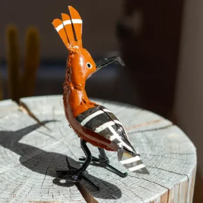 Huppe - Sculpture oiseau métal recyclé pour jardin - 4