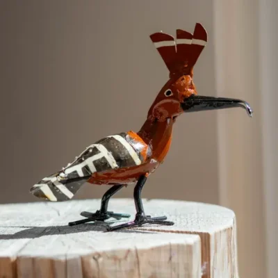 Huppe - Sculpture oiseau métal recyclé pour jardin - 5