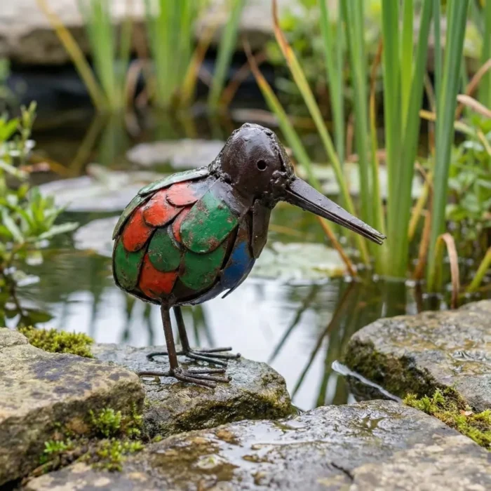 Kiwi - Animaux en métal recyclé - sculpture oiseau - lac