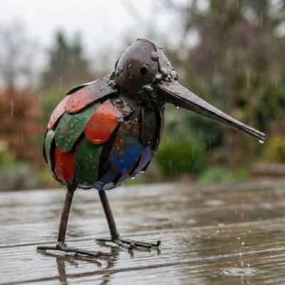 Kiwi - Animaux en métal recyclé - sculpture oiseau - sous la pluie