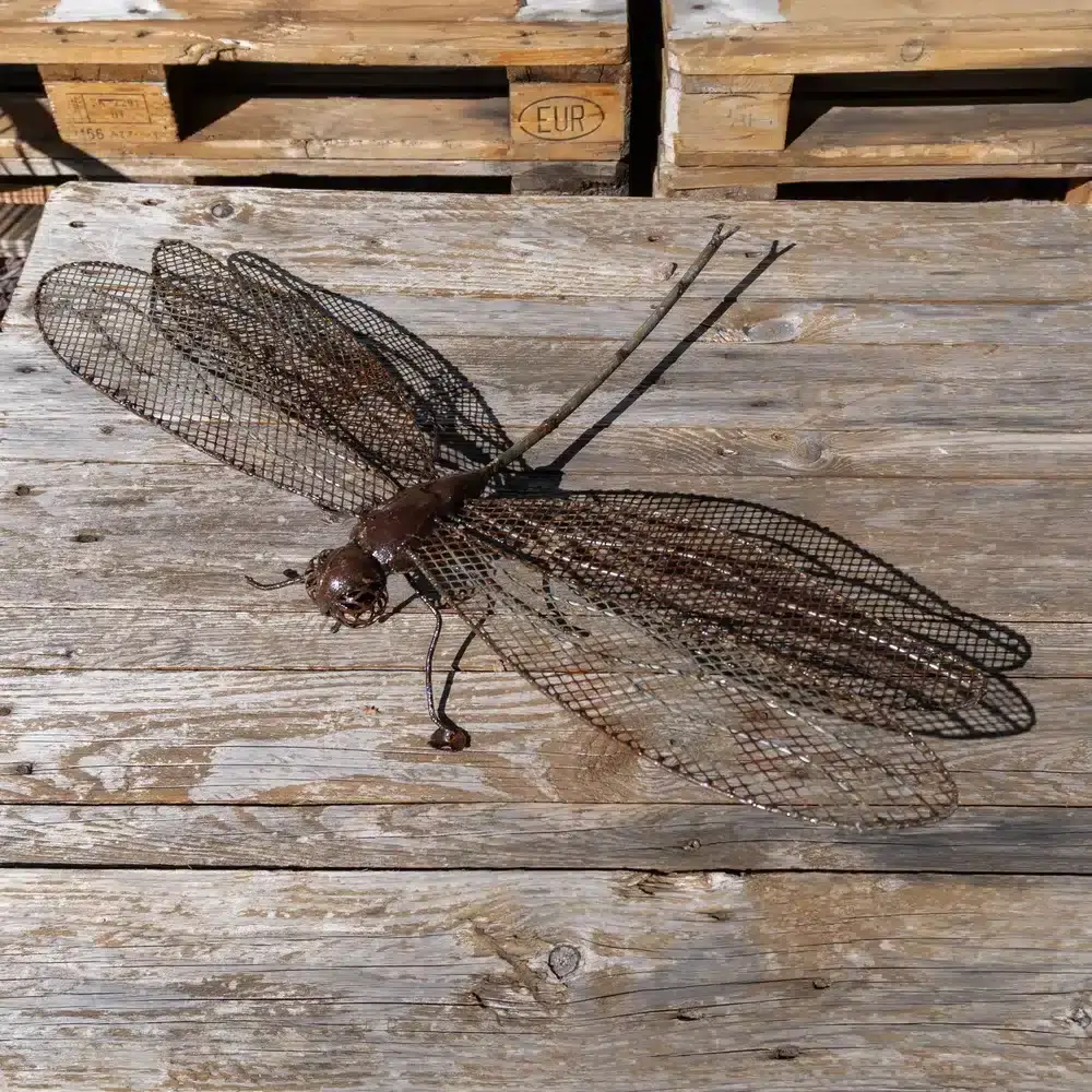 Libellule - Sculpture mural en métal recyclé & récup - 2