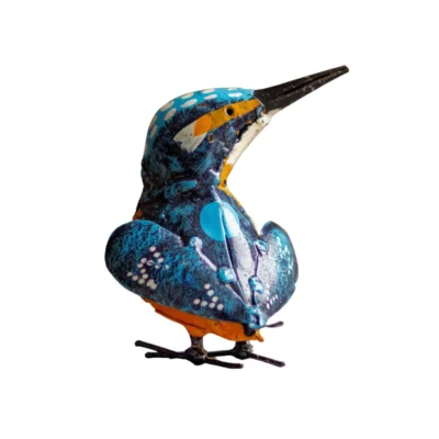 Martin-Pêcheur en métal recyclé & récup - Sculptures animaux - Fodn Blanc