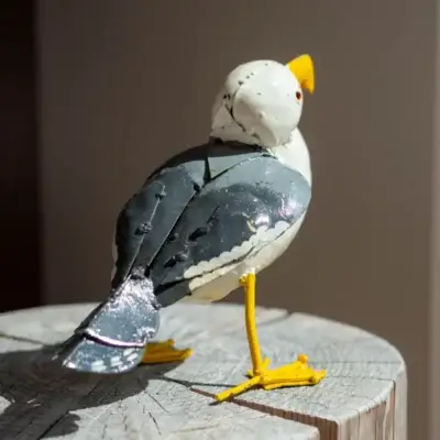 Mouette - Animaux en métal recyclé - sculpture oiseau - 5