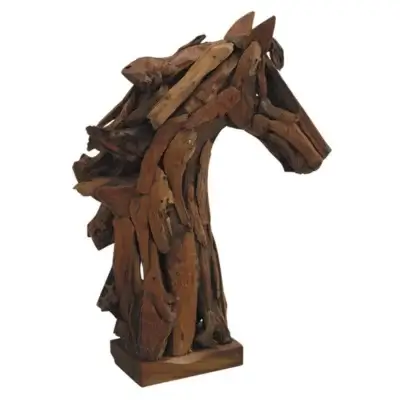 Sculpture Équus - Tête de cheval en teck - produit