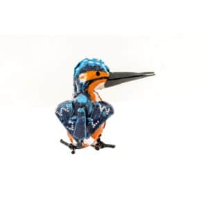 Sculpture Martin-Pêcheur en métal recyclé