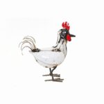 Sculpture petit coq en métal de récupération