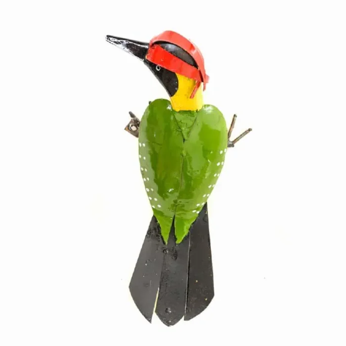 Sculpture pic vert en métal recyclé - 3