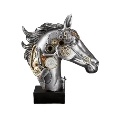 Sculpture steampunk tête de cheval - produit