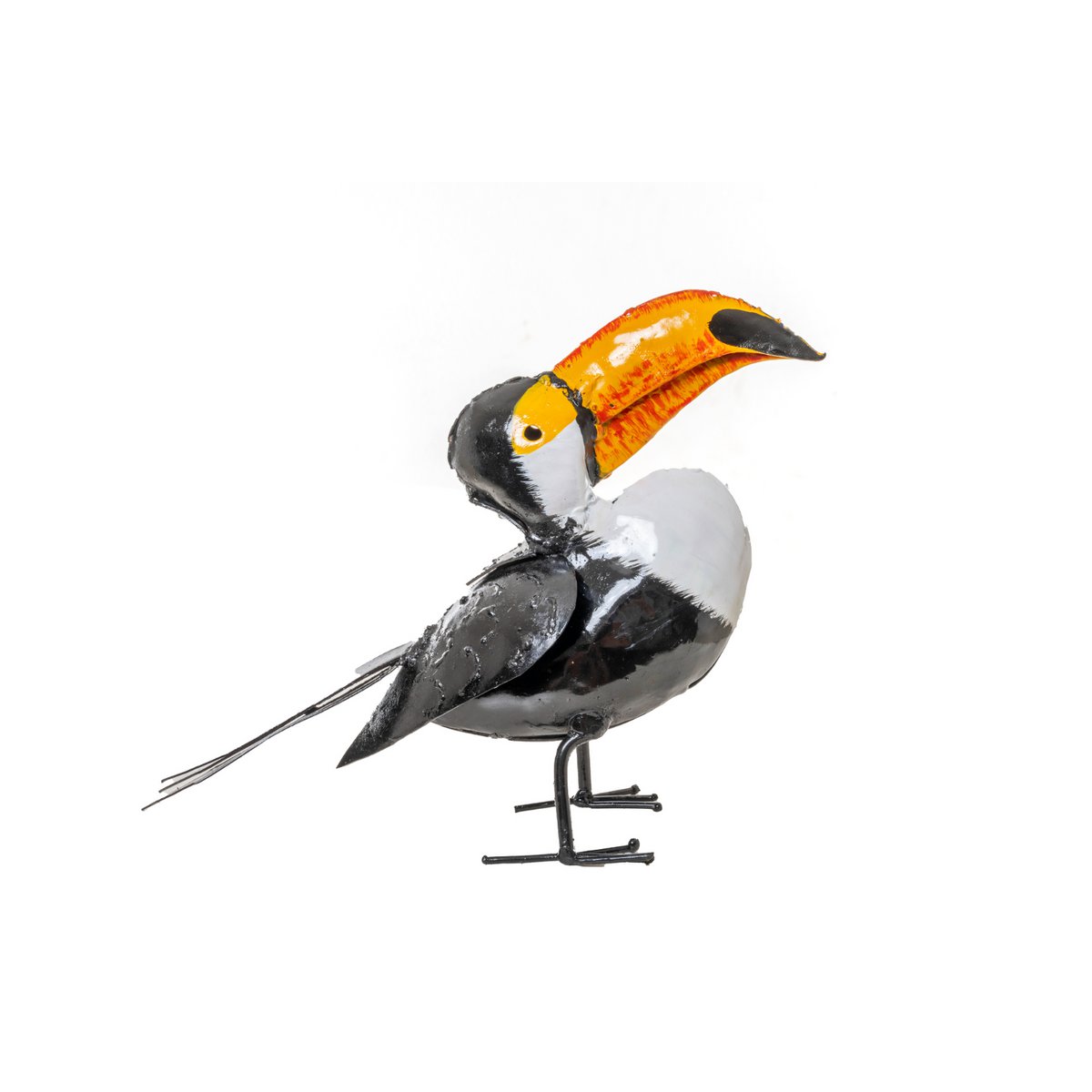 Sculpture toucan en métal recyclé