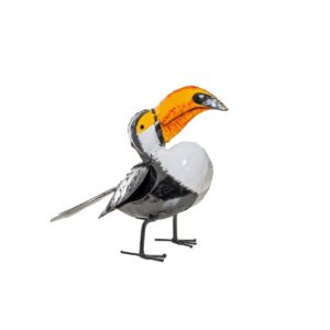 Sculpture toucan en métal recyclé