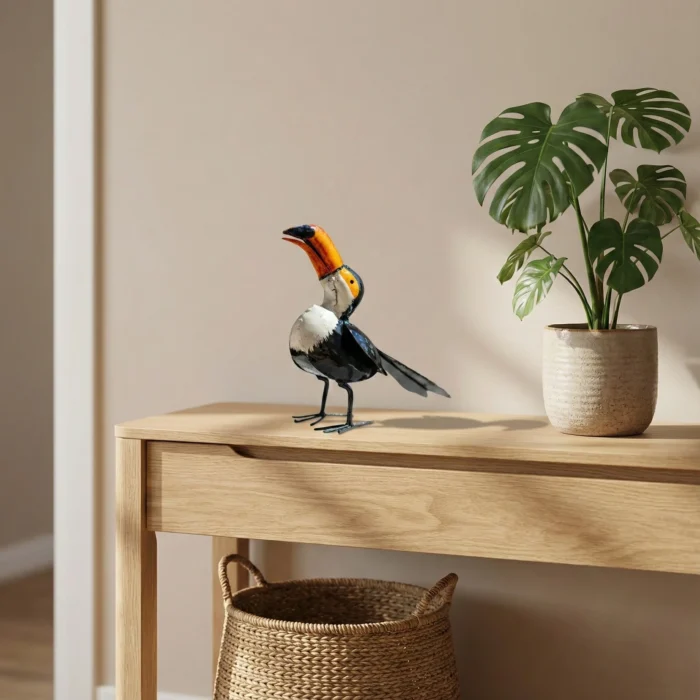 Toucan - Sculpture métallique récupération - oiseau - interieur