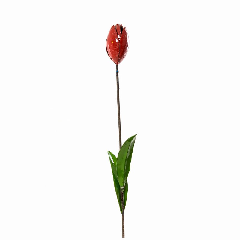 Tulipe rouge en métal