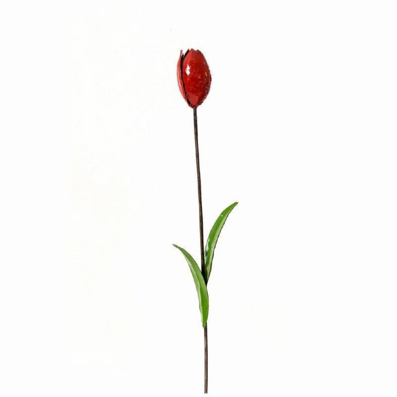 Tulipe rouge en métal