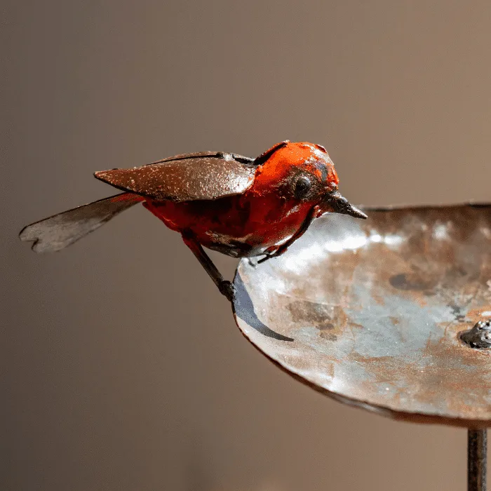 Zoom sur le robin du mangeoir