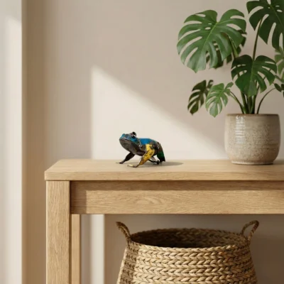 Grenouille Leon - Sculpture métal recyclé animaux jardin - interieur