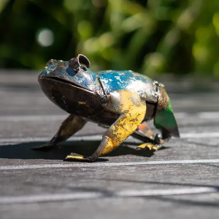 Grenouille - Sculpture métal recyclé animaux jardin - 3