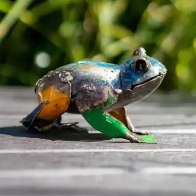 Grenouille - Sculpture métal recyclé animaux jardin - 4