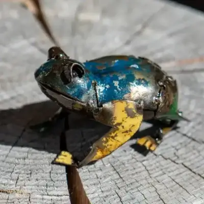 Grenouille - Sculpture métal recyclé animaux jardin - 5