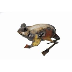 Sculpture petite grenouille en métal recyclé Léon