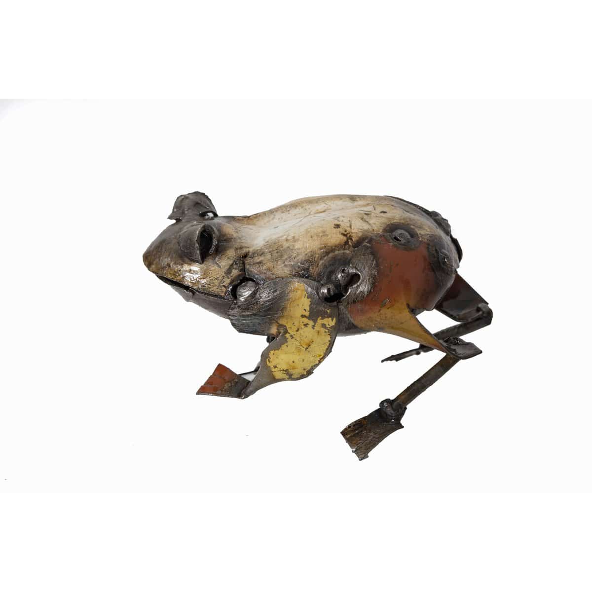 Sculpture petite grenouille en métal recyclé Léon
