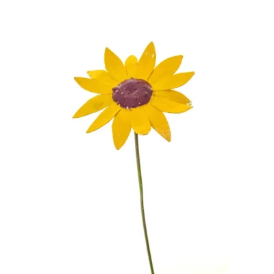 Marguerite jaune - Fleur en fer forgé pour jardin - Décoration métal - 3