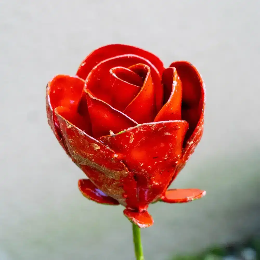 Rose - Fleur en fer forgé pour jardin - Décoration en métal recyclé - 2