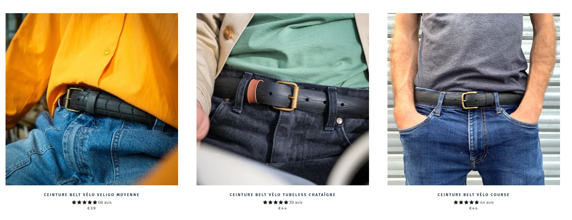 La vie est belt ceinture en pneu de velo