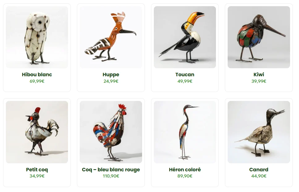 Sculptures faites en métal récupération adoptez une ordure